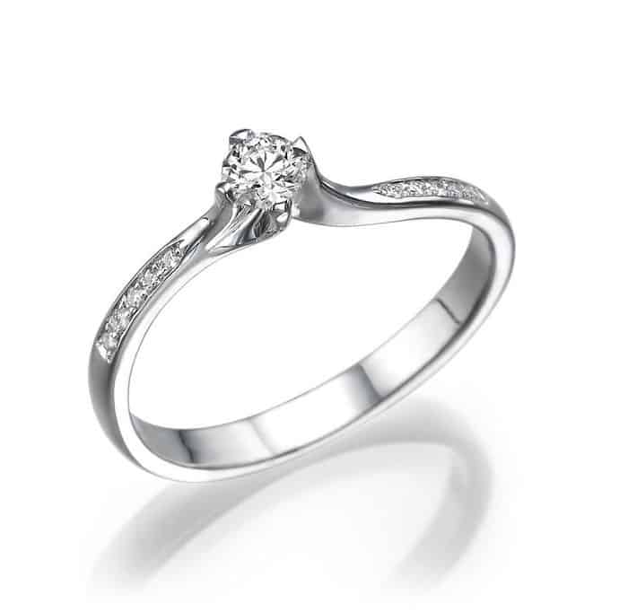 IM676 Promise Rings For Women, Platinum Band - 0,30ct ...
