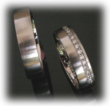 IM344 infinity eternity platinum gold rings set matted