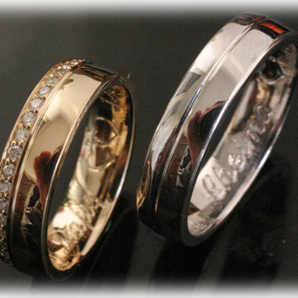 matching wedding bands ft353 two tone gold with diamond on white and yellow gold matching wedding bands