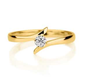 IM673 yellow gold engagement rings round diamond 2